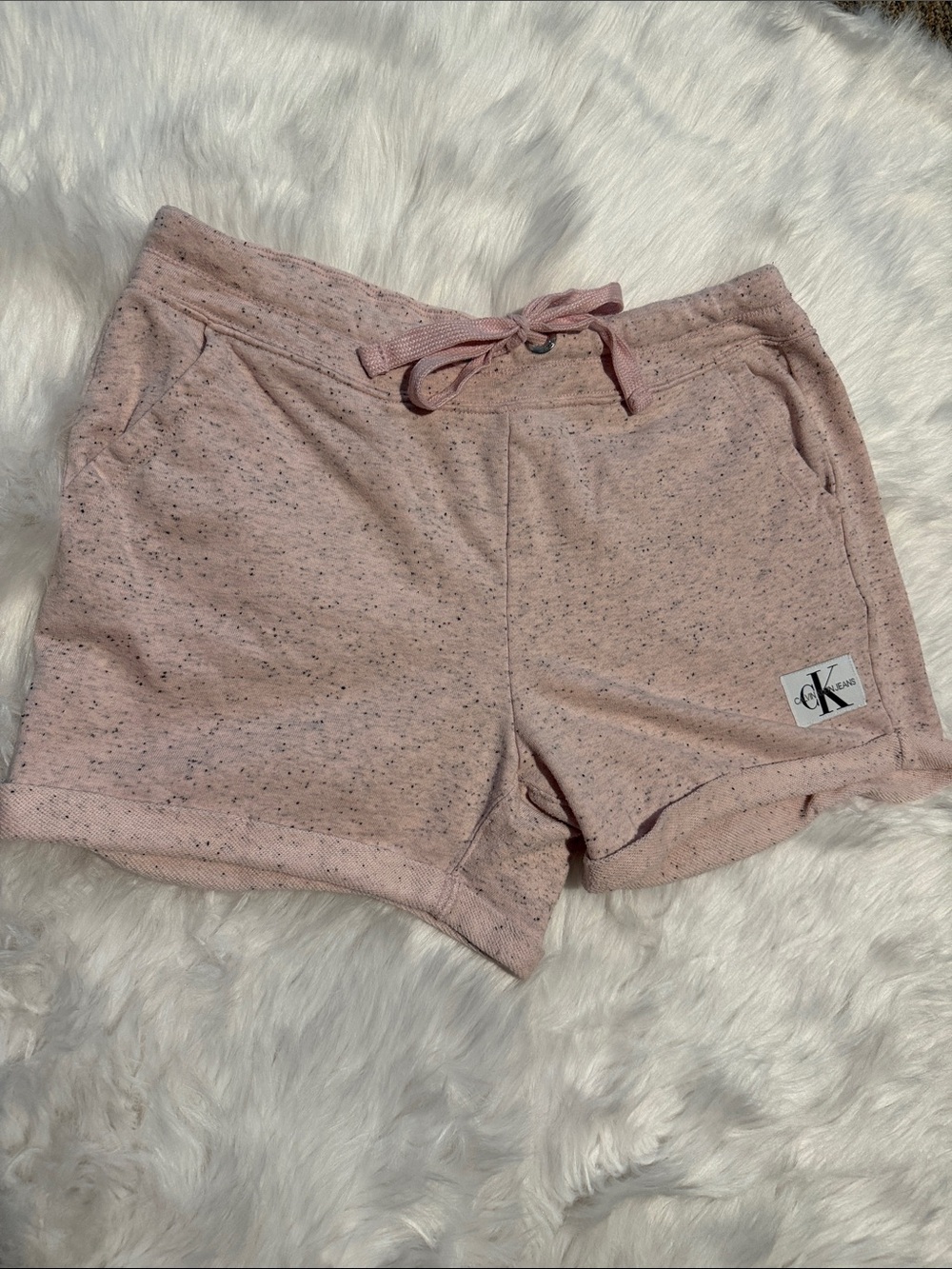 Calvin Klein Dusty Pink Speckled Athletic Lounge Shorts